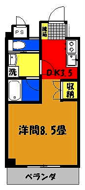 トミハマAPⅡ(1DK) 間取り図